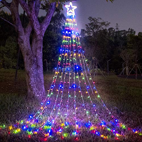 Qulist Christmas Decoration Star Lights Outdoor,317 LED 16.4Ft Christmas Tree Toppers String Lights[8 Modes& Waterproof] for Halloween Xmas New Year Holiday Birthday (Multicolor) | The Storepaperoomates Retail Market - Fast Affordable Shopping