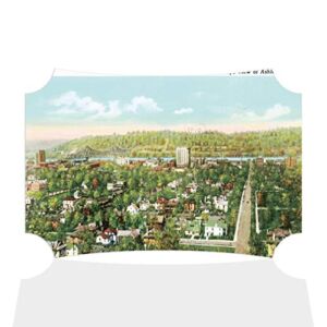 Fastasticdeals Horizontal Home Decor Wall Sign Bird’s Eye View of Ashland, Ky Illustration Art Picture Frame Berlin Shape 18x12Inches