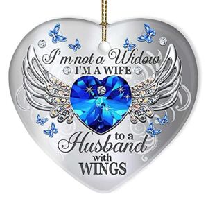 2022 Christmas Ornaments, Christmas Decorations – Printed Jewelry Butterfly My Husband Has Wings Christmas Tree Ornament Heart Ornament – Best Gifts for Christmas – HALZ1509005Z (Pack 1)
