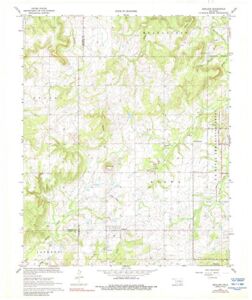 Oklahoma Maps – 1967 Ashland, OK – USGS Historical Topographic Wall Art – 44in x 53in