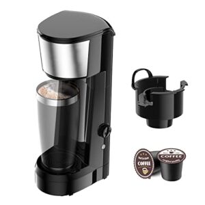 Vchoco Single Serve Coffee Maker Coffee Brewer Compatible with K-Cup Single Cup Capsule, Single Cup Coffee Makers Brewer with 6 to 14oz Reservoir, Mini Size KCM010A