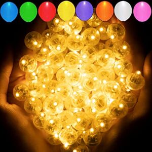 Aogist 100pcs Warm White Balloon Light,Long Standby Time Waterproof Mini Ball Light,Round LED Lamp for Paper Lantern Balloon Party,Wedding,Birthday,Festival,New Year and Christmas Decorative