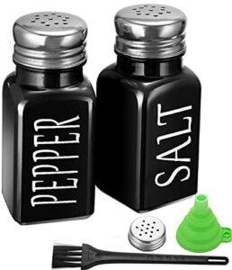 DWTS DANWEITESI Black Salt and Pepper Shakers Set,Cute Salt and Pepper Shakers,For Black Kitchen Decor and Accessories-Black Salt and Pepper Shakers