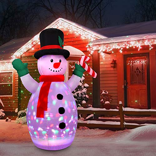 5FT Christmas Inflatables Snowman with Multi-Color Rotating Disco Lighting, CONMIXC Blow Up Inflatable Snowman Decorations, Xmas Inflatable Decor Blowups for Indoor Outdoor Outside Yard Garden Lawn | The Storepaperoomates Retail Market - Fast Affordable Shopping
