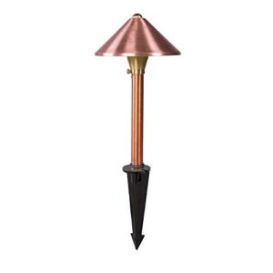 VOLT Conehead 12V Copper Mini Path Light (7″ Shade, 13″ Tall) with 3W LED Bulb