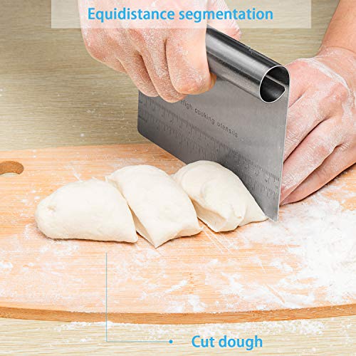 Pro Dough Pastry Scraper/Cutter/Chopper Stainless Steel Mirror Polished with Measuring Scale Multipurpose- Cake, Pizza Cutter – Pastry Bread Separator Scale Knife (1) | The Storepaperoomates Retail Market - Fast Affordable Shopping