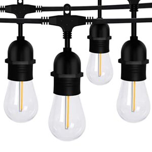Outdoor String Lights 100FT Dimmable Edison Shatterproof Bulbs Commercial Grade Weatherproof LED outdoor lights Cafe Patio Light with 32 LED Bulbs 2Packx 50ft Outside Light for Indoor and Outdoor Use