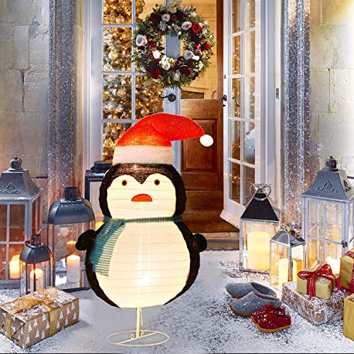 Artiflr 29.5inch Collapsible Lighted Christmas Snowman,Pre-Lit LED Light Up Snowman with Top Hat,for Holiday Xmas Lawn Yard Garden Decorations (Blue) | The Storepaperoomates Retail Market - Fast Affordable Shopping