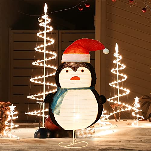 Artiflr 29.5inch Collapsible Lighted Christmas Snowman,Pre-Lit LED Light Up Snowman with Top Hat,for Holiday Xmas Lawn Yard Garden Decorations (Blue) | The Storepaperoomates Retail Market - Fast Affordable Shopping