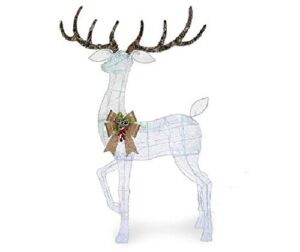 Winter Wonder Lane 60″ LED Majestic White Buck Deer Holiday Seasonal Christmas Indoor/Outdoor Light-Up Decor