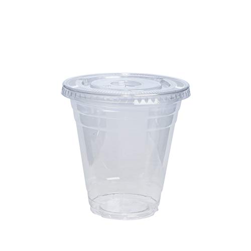 Comfy Package [50 sets] 12 oz. Crystal Clear Plastic Cups With Flat Lids | The Storepaperoomates Retail Market - Fast Affordable Shopping