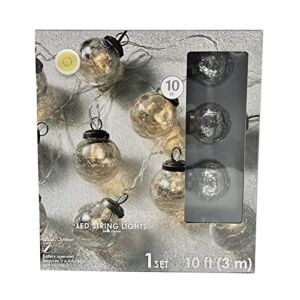 6 Pack: 10ct. Warm White LED Silver Globe String Lights by Ashland®