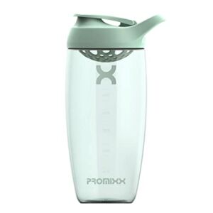 Promixx Shaker Bottle – Premium Sports Water Bottle for Protein Mixes and Supplement Shakes – Easy Clean, Durable Cup (24oz, Seagrass Green)