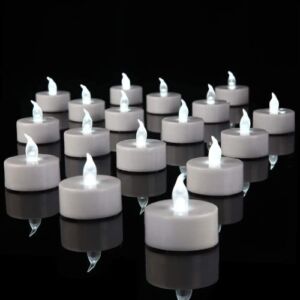 VETOUR 24pcs Flameless Tea Lights Candles Realistic LED Flickering Operated Pumkin LED TeaLights Candles Long Lasting Electric Fake Candles Decoration for Party and Gifts Ideas