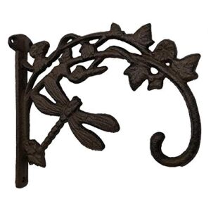 Comfy Hour Antique and Vintage Collection Cast Iron Wall Mount Dragonfly Bracket Plant Hanger