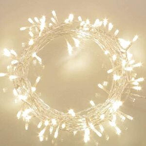 STARKER Battery Operated String Lights with Timer Switch, 36ft 100 Led IP65 Waterproof, 8 Modes, Warm White