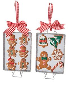 Kurt Adler 6″ Metal Cookie Tray with Gingerbread Ornament – 2A
