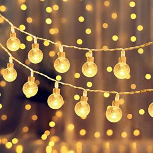 Globe String Lights Battery Operated Outdoor Lights with Remote Timer 20FT 40 LED Fairy Lights Indoor Outdoor Waterproof Hanging Lights for Patio Gazebo Balcony Garden Bedroom Christmas Décor Yummuely