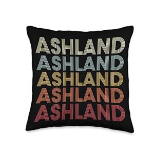 Ashland Ohio Ashland OH Retro Vintage Text Throw Pillow, 16×16, Multicolor