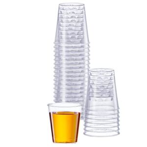 Comfy Package [100 Count] 1 oz. Clear Hard Plastic Shot Glasses – Disposable Shot Cups