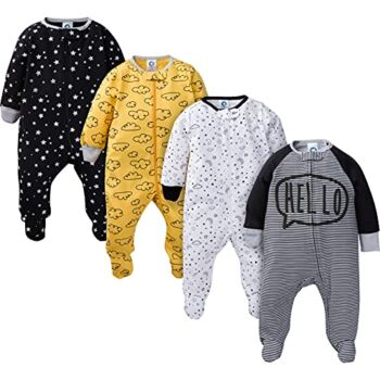Gerber Baby Boys’ 4 Pack Sleep ‘N Play Footie, Star, 0-3 Months | The Storepaperoomates Retail Market - Fast Affordable Shopping