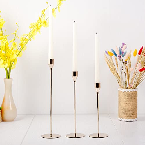 French Honey Gold Candlestick Holders, Set of 6 Tall Taper Candle Holder fit 3/4 inch Thick Pillar Candles, Elegant Decor for Dining, Date, Party, Festival, Table Fitting. Various Color & Sets Choices | The Storepaperoomates Retail Market - Fast Affordable Shopping