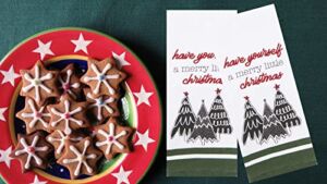 Winter Wonder Lane Kitchen Towels, Christmas Dual Cotton Dishtowels for Holiday Decorating
