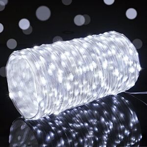 Beewin 164Ft Ultra Long 400 LED String Lights Plug in, Deck/Porch/Ceiling Copper Lights, Indoor/Outdoor Waterproof Decorative Lights for Bedroom,Patio,Garden,Party,Christmas Tree(400L White)