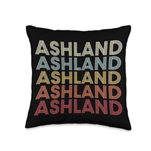 Ashland Virginia Ashland VA Retro Vintage Text Throw Pillow, 16×16, Multicolor