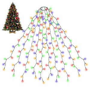 SALCAR Christmas Tree Lights, 9.9FT x 10 Strands Easy to Install String Lights with 8 Modes Memory Timer Function, 350 LEDs UL Certified Ultra-Bright Christmas Lights for 7ft – 12ft Tree, Multicolor