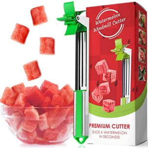 Watermelon Windmill Cutter – Slice a Watermelon in Seconds, 304 Stainless Steel Fruit Slicer Pro Knife – OKMIMI Kitchen Gadgets Tools