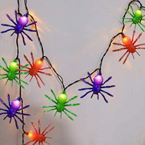 Halloween Spider String Lights, 8.5ft Hanging Halloween String Lights with 10 Edison Spider Lights UL Listed for Outdoor, Halloween Party, Stair, Bar, House, Garden, Yard, Christmas Decor- Black Wire