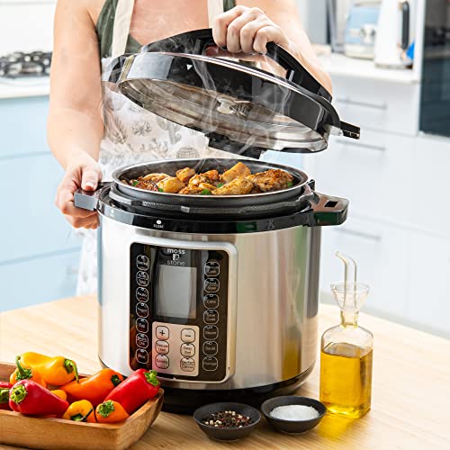 Moss & Stone Electric Pressure Cooker with Large LCD Display, Multi-Use 6 Quart Electric Pot, 14 in 1 Slow Cooker, Rice Cooker, Steamer, Sauté, Yogurt Maker, Egg Cooker, Warmer and More | The Storepaperoomates Retail Market - Fast Affordable Shopping