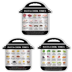 Magnetic Cheat Sheet for Instant Pot Decals Instapot Colored Textual Description and Food Images Cooking Times, 3 Pieces