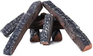 NC Large Gas Fireplace Logs Set of Ceramic Wood Logs. Use in Indoor, Gas Inserts, Vented, Electric, or Outdoor Fireplaces & Fire Pits. Realistic Clean Burning Accessories 4PCS (8)
