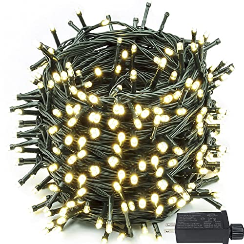 (Memory Function & Timer) 82FT 200 LED Christmas String Lights Indoor/Outdoor, 8 Lighting Modes Christmas Tree Lights on Green Wire (Warm White) | The Storepaperoomates Retail Market - Fast Affordable Shopping