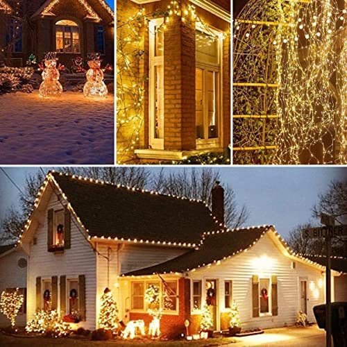 (Memory Function & Timer) 82FT 200 LED Christmas String Lights Indoor/Outdoor, 8 Lighting Modes Christmas Tree Lights on Green Wire (Warm White) | The Storepaperoomates Retail Market - Fast Affordable Shopping