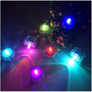 12 Pack Submersible LED Tealights Color Changing Waterproof Flameless LED Tea Lights Battery Powered Long Lasting Electronic Smokeless Safe Candle Lights for Wedding Party Christmas Decoration