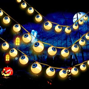 Halloween String Lights, Halloween Lights Eyeballs Decorations Cute Scary with 20 LED Eyeballs, 3D Waterproof 2 Modes Twinkle Lights, Halloween Indoor Outdoor for Party, House, Yard, Garden