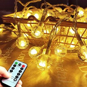 Globe String Lights, 32.8ft 80 LED Battery Operated Waterproof Fairy Lights with 8 Modes for Indoor/Outdoor, Bedroom, Patio, Garden, Yard, Chrimas Tree, Wedding and Party Decor etc.(Warm White)