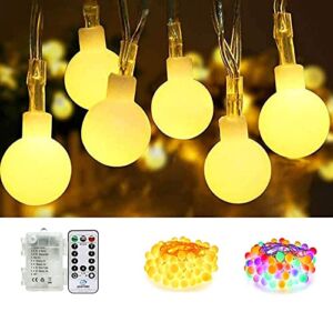 SEMILITS Battery Operated String Light 50 LED Globe String Lights Remote Control Outdoor Fairy Lights for Christmas Bedroom Decor
