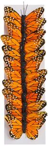 Shinoda Design Center Orange 12 Piece Monarch Butterfly Decor