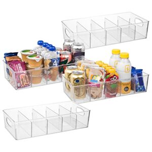 ClearSpace Plastic Pantry Organization and Storage Bins with Removable Dividers – XL Perfect Kitchen Organization or Kitchen Storage – Refrigerator Organizer Bins, Cabinet Organizers, 4 Pack