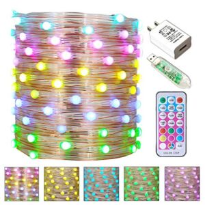 Onemore Christmas Lights for Bedroom, 49FT 150 LED Fairy Lights Multicolor Changing with Remote and Power Adapter Twinkle String Lights for Outdoor Indoor Christmas Tree Garland Desk Decorations
