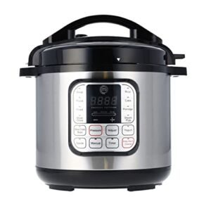 MasterChef Electric Pressure Cooker 10 in 1 Instapot Multicooker 6 Qt, Slow Cooker, Vegetable Steamer, Rice Maker, Digital Programmable Insta Pot with 18 Cooking Presets, Stainless Steel, Non Stick