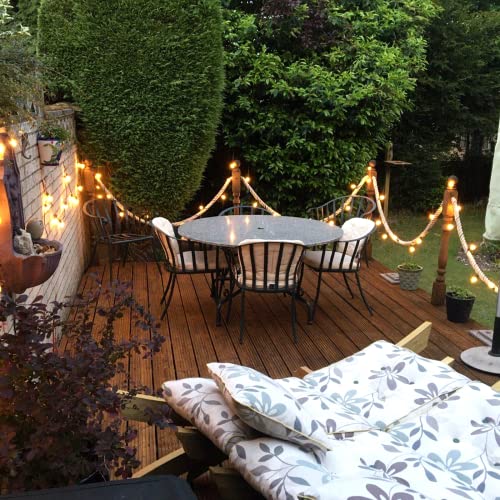 LED Outdoor String Lights, Outdoor Patio Lights, Shineled Waterproof IP64 Commercial Connectable Porch Lights with 12 G40 Globe Plastic Bulbs (2 Spare) for Patio, Backyard, Garden, Bistro, Café (25FT) | The Storepaperoomates Retail Market - Fast Affordable Shopping