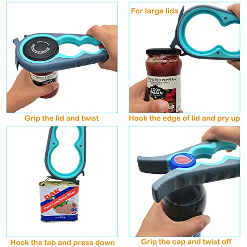 Latest Jar Opener Bottle Opener for Weak Hands,Seniors with Arthritis,Low Strength and Children, Multi Opener Set with Rubber Jar Gripper Pad and Corkscrew Wine Opener | The Storepaperoomates Retail Market - Fast Affordable Shopping