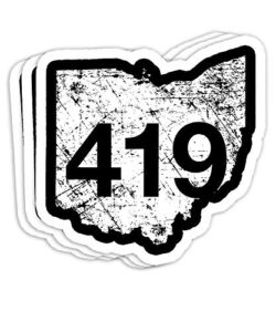 Toledo Ashland Lima Area Code 419, Ohio Gift Decorations – 4×3 Vinyl Stickers, Laptop Decal, Water Bottle Sticker (Set of 3)