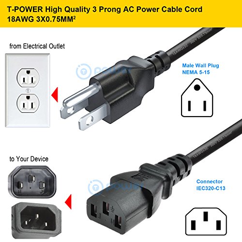 T POWER (4 FT) Long 3 Prong AC Power Cord Compatible with Instant Pot Pressure Cookers, Rice Cookers, Soy Milk Makers, and Other Kitchen Appliances Power Cord Model PC-WAL1 (3pin) | The Storepaperoomates Retail Market - Fast Affordable Shopping