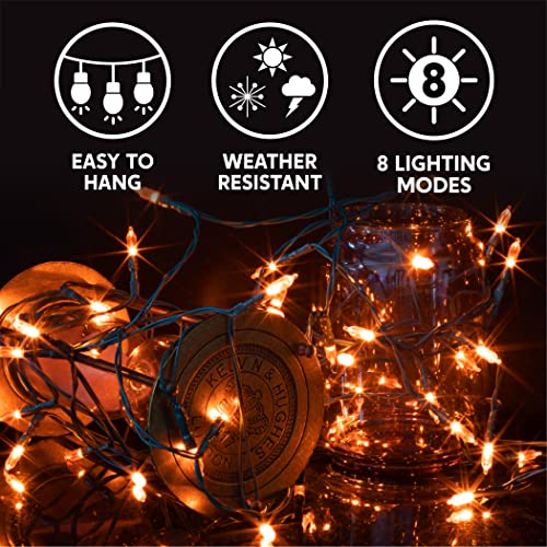 Joiedomi 17.3ft Halloween LED Orange String Lights with Remote Control, 50 Count Lights Green Wire Battery Powered 6 Hr Timer Lights for Indoor and Outdoor Party, Home | The Storepaperoomates Retail Market - Fast Affordable Shopping